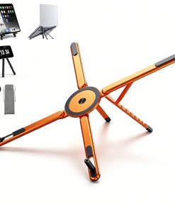 3-in-1 Adjustable Laptop Stand Foldable Metal Stand Multifunctional Magnetic Phone Holder Tripod for iPhone iPad MacBook Tablet