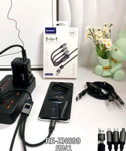 REGRSI RE-ZN899 5-in-1 120W Nylon Braided Cable